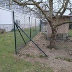 Diagonalgeflecht grün mit Rohrpfosten grün einbetoniert wurde in Gallneukirchen von Zaunteam Unteres-Mühlviertel, Bad Zell im Jahr 2026 erstellt.