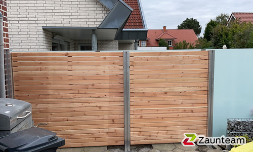 Holz Sichtschutz Rhombus wurde in Nordwalde von Zaunteam Münsterland, Havixbeck im Jahr 2021 erstellt.