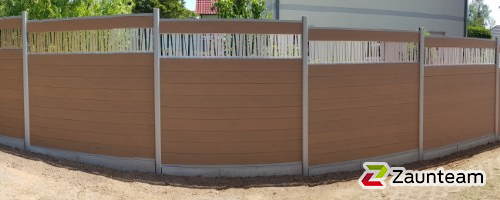 System WPC Sichtschutz, Classic mit Alupfosten einbetoniert wurde in Leipzig von Zaunteam Leipzig, Leipzig im Jahr 2022 erstellt.