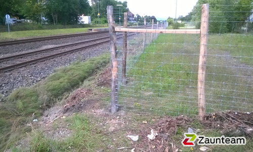 Knotengitter Tornado mit Robinienpfosten rund wurde in Bad Salzdetfurth von Zaunteam Weser-Leine, Salzhemmendorf im Jahr 2017 erstellt.
