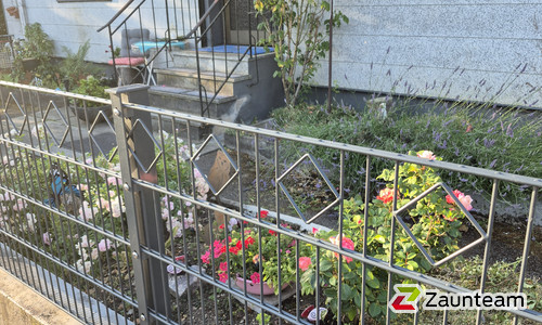Deko-Doppelstabmatten Stuttgart anthrazit mit Pfosten 40x60 anthrazit mit Abdeckleisten mit Fussplatte wurde in WT-Tiengen von Zaunteam Granacher, Lauchringen im Jahr 2026 erstellt.