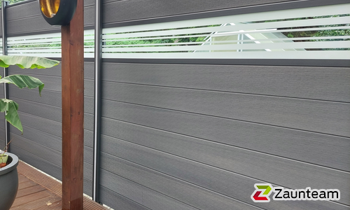 BPC Sichtschutz Nordheim Aluminiumpfosten 70 x 70 mm einbetoniert wurde in Stadtlohn von Zaunteam Hohe Mark, Hamminkeln im Jahr 2024 erstellt.