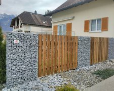 Gabionen Kombination wurde in Ruggell von Zaunteam Rheintal, Widnau im Jahr 2018 erstellt.