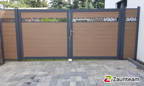 WPC Sichtschutztor 2-flüglig wurde in Schönwölkau von Zaunteam Leipzig, Leipzig im Jahr 2025 erstellt.