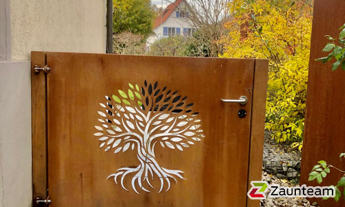 Cortenzaun, Pfosten einbetoniert wurde in Liestal von Zaunteam Nordwest, Niederdorf im Jahr 2025 erstellt.