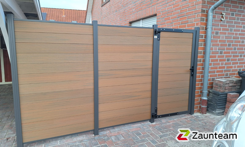 WPC Sichtschutztor 1-flüglig wurde in Zetel von Zaunteam Friesische-Wehde, Zetel im Jahr 2026 erstellt.
