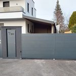 Aluminium Sichtschutztor 2-flüglig wurde in Kufstein von Zaunteam Tirol Unterland, Schwoich im Jahr 2025 erstellt.