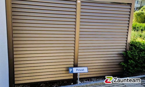Aluminium Sichtschutz wurde in Egg b. Zürich von Zaunteam Zürich Oberland, Gutenswil im Jahr 2024 erstellt.