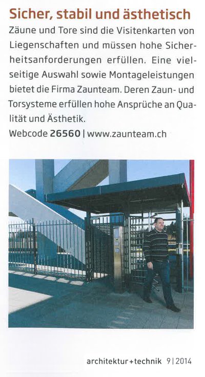 Zaunteam in der Zeitschrift architektur und technik 140929.jpg