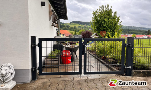 Doppelstabmattentor 2-flüglig wurde in Weiler-Simmerberg von Zaunteam Allgäu, Bad Hindelang - Unterjoch im Jahr 2025 erstellt.