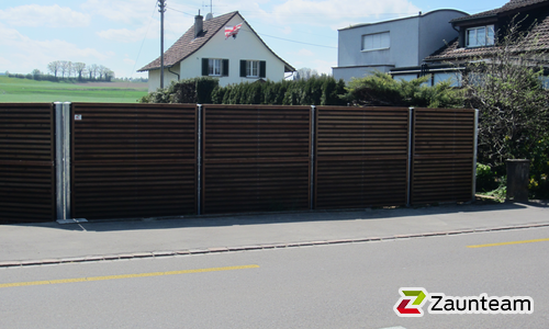 Schallschutzzaun Noistop Wood wurde in Frauenfeld von Zaunteam Thurgau AG, Felben im Jahr 2014 erstellt.