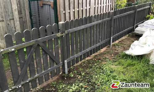 Holztor / Metall-Holztor wurde in Leipzig von Zaunteam Leipzig, Leipzig im Jahr 2021 erstellt.