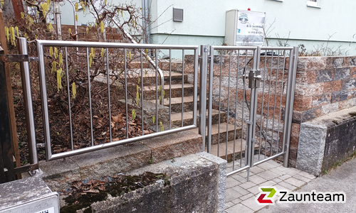 Edelstahltor 1-flüglig wurde in Schwabach von Zaunteam Nürnberg, Rohr-Gustenfelden im Jahr 2025 erstellt.