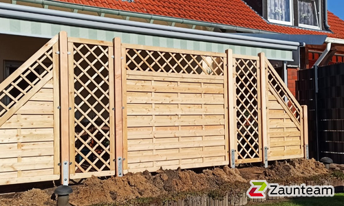 Holz Sichtschutz wurde in Oranienbaum-Wörlitz von Zaunteam Fläming, Coswig im Jahr 2021 erstellt.