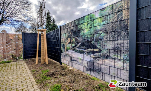 Flechtfix Vario Sichtschutz bedruckt wurde in Crailsheim von Zaunteam Schwäbisch Hall, Schwäbisch Hall im Jahr 2025 erstellt.
