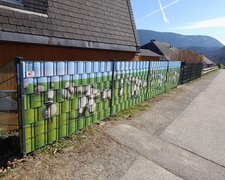 Flechtfix Vario Sichtschutz bedruckt wurde in Ste-Croix  von Swissclôture Nord Vaudois, Pomy im Jahr 2025 erstellt.