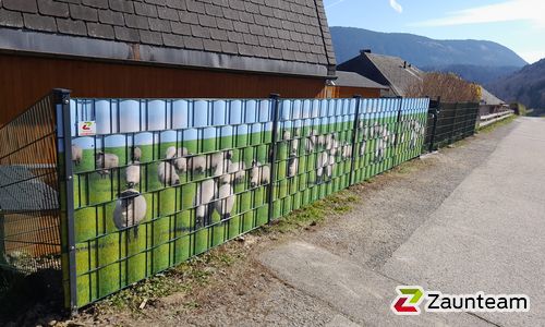 Flechtfix Vario Sichtschutz bedruckt wurde in Ste-Croix  von Swissclôture Nord Vaudois, Pomy im Jahr 2025 erstellt.