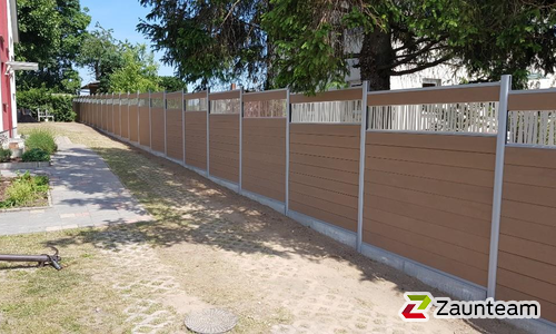 System WPC Sichtschutz, Classic mit Alupfosten einbetoniert wurde in Leipzig von Zaunteam Leipzig, Leipzig im Jahr 2022 erstellt.