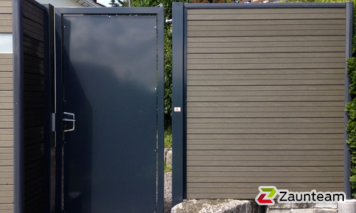 Fluegeltor Metall wurde in Jona von Zaunteam Linth GmbH, Uznach im Jahr 2014 erstellt.