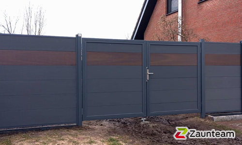 WPC Sichtschutztor 2-flüglig wurde in Niedergörsdorf von Zaunteam Fläming, Coswig im Jahr 2025 erstellt.