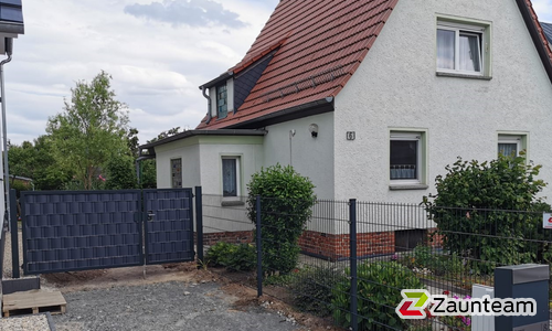 Flechtsichtschutztor 2-flüglig wurde in Leipzig von Zaunteam Leipzig, Leipzig im Jahr 2020 erstellt.