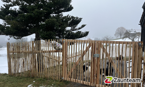 Kastanienzaun wurde in Oberegg von Zaunteam Appenzellerland, Wasserauen im Jahr 2025 erstellt.