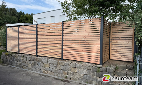Holz Sichtschutz Rhombus wurde in Ulm von Zaunteam Ulm, Lonsee im Jahr 2026 erstellt.