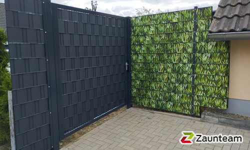 Flechtsichtschutztor 1-flüglig wurde in Ilsede von Zaunteam Braunschweig, Ilsede im Jahr 2025 erstellt.