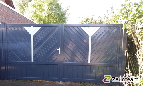 Aluminium Sichtschutztor 2-flüglig wurde in Hamminkeln von Zaunteam Hohe Mark, Hamminkeln im Jahr 2021 erstellt.