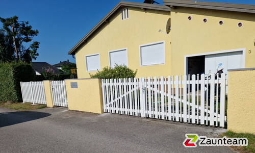 Palisaden Aluzaun einbetoniert wurde in St. Georgen am Ybbsfeld  von Zaunteam Haunschmid, Ardagger im Jahr 2024 erstellt.