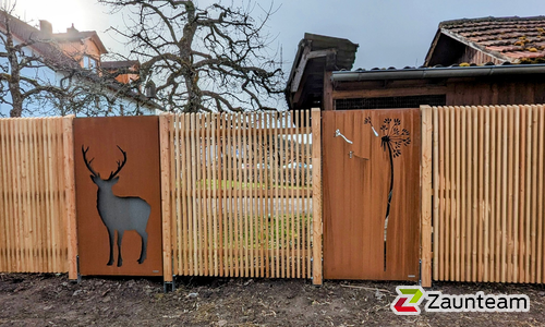 Holz Sichtschutz Lärche Natur Sargans wurde in Gaildorf von Zaunteam Schwäbisch Hall, Schwäbisch Hall im Jahr 2024 erstellt.