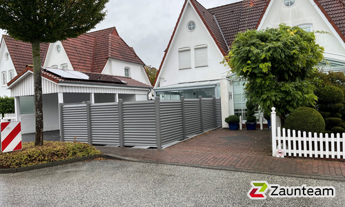 Aluminium Sichtschutz wurde in Grömitz von Zaunteam Südostholstein, Högersdorf im Jahr 2025 erstellt.