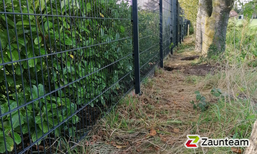 Doppelstabmatten leicht vorverzinkt und anthrazit beschichtet mit Pfosten Vario einbetoniert wurde in Südbrookmerland  von Zaunteam Ostfriesland, Südbrookmerland im Jahr 2020 erstellt.