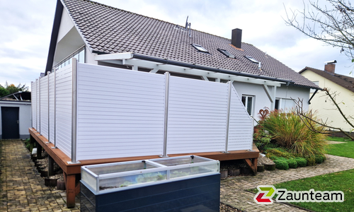 Alu Varioprofil Rhombus 80, Aluminiumpfosten vierkant 85 x 85 mm einbetoniert wurde in Hohenroth von Zaunteam Main-Rhön, Euerdorf im Jahr 2024 erstellt.