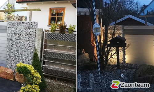 Gabionen Kombination wurde in Grafenrheinfeld von Zaunteam Main-Rhön, Euerdorf im Jahr 2018 erstellt.