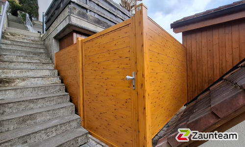 Aluminium Sichtschutz wurde in Wettingen von Zaunteam Aargau, Egliswil im Jahr 2026 erstellt.