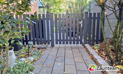 Aluminium Tor 1-flüglig wurde in Borken von Zaunteam Hohe Mark, Hamminkeln im Jahr 2025 erstellt.