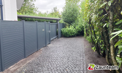 Aluminium Sichtschutz wurde in Emden von Zaunteam Ostfriesland, Südbrookmerland im Jahr 2025 erstellt.