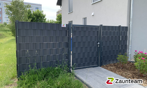 Flechtsichtschutztor 1-flüglig wurde in Prenzlau von Zaunteam Pasewalk, Pasewalk im Jahr 2023 erstellt.
