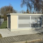 Doppelstabmatte schwer verzinkt mit Pfosten Vario verzinkt einbetoniert wurde in Roßwein von Zaunteam Mittelsachsen, Roßwein im Jahr 2025 erstellt.