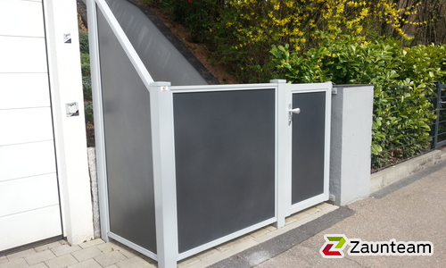 Aluminium Tor 1-flüglig wurde in Stuttgart von Zaunteam Neckar-Enz, Sachsenheim im Jahr 2017 erstellt.