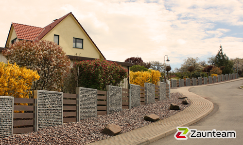 Gabionen Kombination wurde in Dingelstedt von Zaunteam Magdeburg-Harz, Halberstadt im Jahr 2016 erstellt.