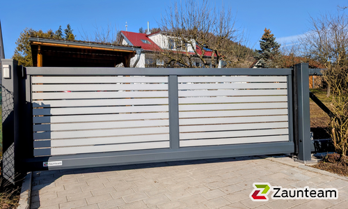 Schiebetor Aluminium wurde in Fichtenberg von Zaunteam Schwäbisch Hall, Schwäbisch Hall im Jahr 2024 erstellt.