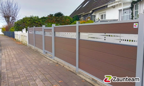 System WPC Sichtschutz, Platinum mit Alupfosten einbetoniert wurde in Oyten von Zaunteam Weser-Wümme, Oyten im Jahr 2025 erstellt.