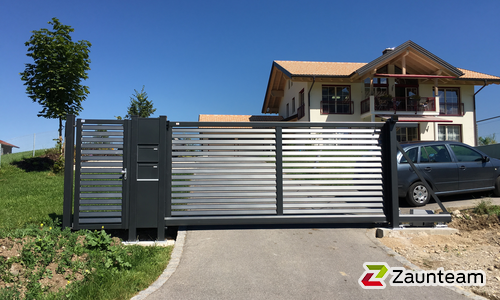 Schiebetor Aluminium wurde in Füssen von Zaunteam Allgäu, Bad Hindelang - Unterjoch im Jahr 2016 erstellt.