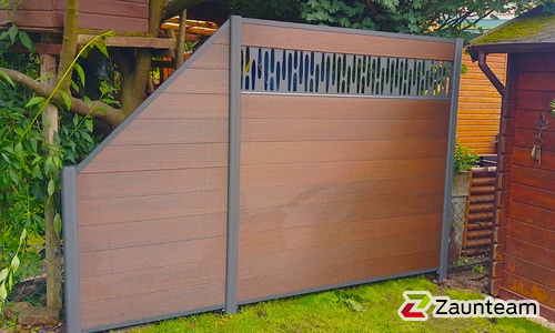 System WPC Sichtschutz, Platinum mit Alupfosten einbetoniert wurde in Langwedel von Zaunteam Weser-Wümme, Oyten im Jahr 2024 erstellt.